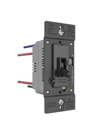 Wattstopper TSD4FBL3PBK 0-10V Fluorescent/LED Single Pole/3-Way Toggle Slide Dimmer, Preset, Black Finish