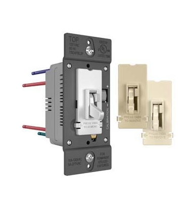 Wattstopper TSD4FBL3PTC 0-10V Fluorescent/LED Single Pole/3-Way Toggle Slide Dimmer, Preset, Tri-Color Finish