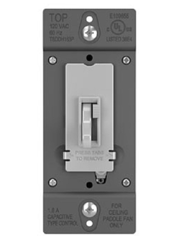 Wattstopper TSDDH163PGRY 1.6A Single-Pole/3-Way, Preset Fan Speed Control and Dimmer, Gray Finish