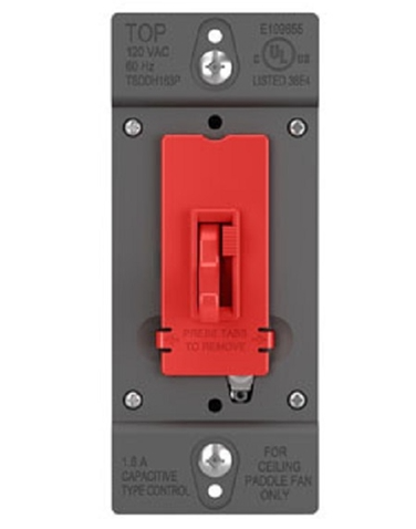 Wattstopper TSDDH163PRED 1.6A Single-Pole/3-Way, Preset Fan Speed Control and Dimmer, Red Finish