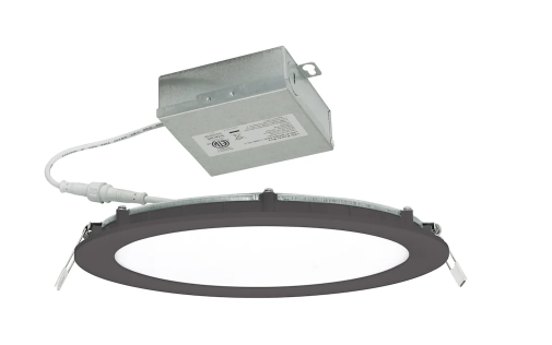AFX Lighting TUCF08LAJD1BK Tuck LED Canless Recessed Fixture with 8" Wafer Trim - IC Rated