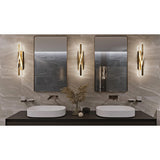 AFX Lighting TWTV2405L30D1SB Twist 24 Inch LED Bath Vanity Light In Satin Brass With White Acrylic Diffuser