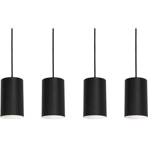 AFX Lighting TYKP04MBBKLNR4 Tyke 4 Light 5 inch Black Linear Pendant Ceiling Light