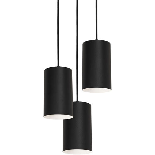 AFX Lighting TYKP04MBBKRND3 Tyke 3 Light 18 inch Black Pendant Ceiling Light