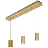 AFX Lighting TYKP04MBSBLNR3 Tyke 3 Light 5 inch Satin Brass Linear Pendant Ceiling Light