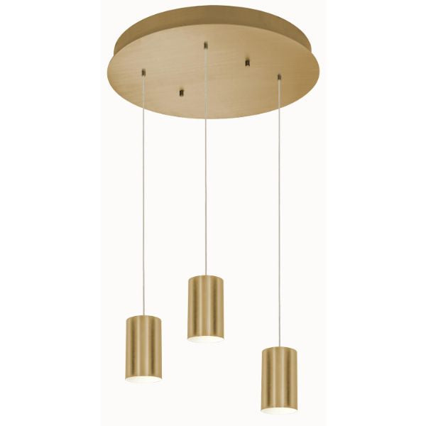 AFX Lighting TYKP04MBSBRND3 Tyke 3 Light 18 inch Satin Brass Pendant Ceiling Light