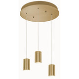 AFX Lighting TYKP04MBSBRND3 Tyke 3 Light 18 inch Satin Brass Pendant Ceiling Light