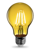 Feit Electric A19/TY/LED Clear Glass Transparent Yellow A19 Dimmable LED Filament Light Bulb, Wattage 4.5W, Voltage 120V