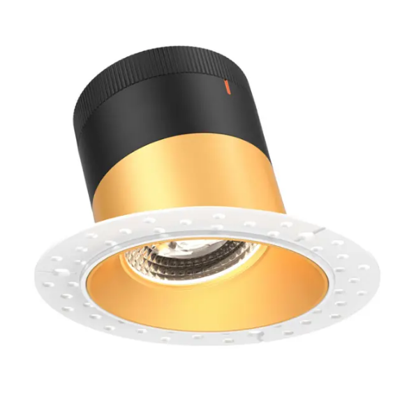 Dals Lighting RC03-CC-60-SLGD-TL Versa 3" Gold Modular Downlight, Slope Ceiling 60 degree Beam Angle Wattage & CCT Selectable - Trim Less