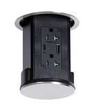 Lew Electric UCPDR20ACD-SS Under Cabinet Kitchen Pop Down Receptacle With 20A (TR) Duplex/ 2-USB (AC) Receptacle, Stainless Steel