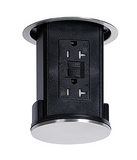 Lew Electric UCPDR20GD-SS Under Cabinet Kitchen Pop Down Receptacle With 20A (TR) GFI Receptacle, Stainless Steel