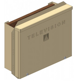 Orbit UM1100-TV Modular Interface Service Enclosure With embossed ”Television” Text & Plywood Back Bracket 5 Pack
