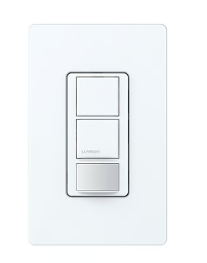 Lutron UMS-OPS6-DDV-WH Maestro Dual Circuit Sensor Switch, BAA Compliant, 6A Light/4.4A Fan, 120-277V, Dual 1 Pole, Ground/Neutral Required, White Finish