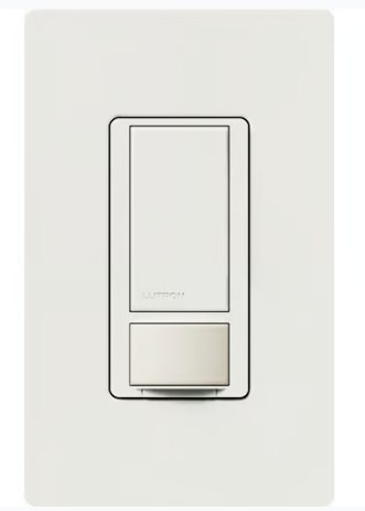 Lutron UMS-OPS6M2-DV-WH Maestro Motion Sensor Switch,BAA Compliant, Ground/6A Light/3A Fan, 120-277V, 1/Multi-Location, White Finish