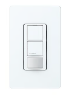 Lutron UMS-PPS6-DDV-WH Maestro Partial-On Dual Circuit Sensor Switch, BAA Compliant, 6A Light, 120-277V, 1 Pole, Ground/Neutral Required, White Finish