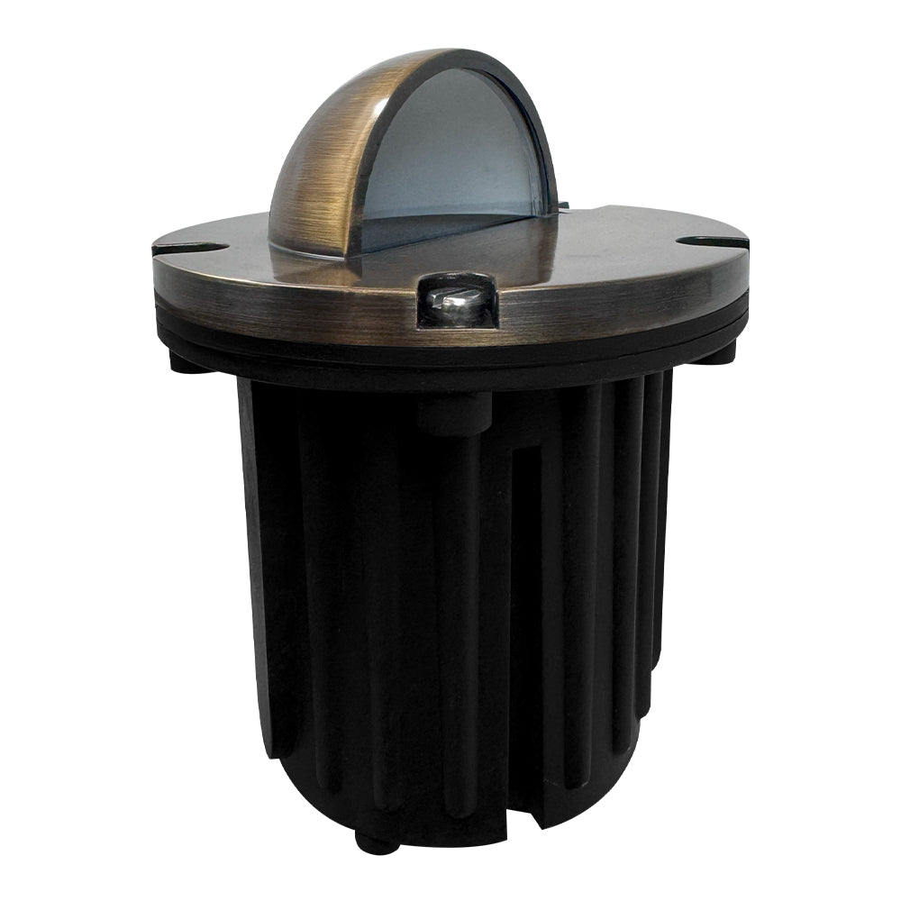 ABBA Lighting USA UNB02-NB Heavy Duty Cast Brass Half Moon Well Light - Finish: Natural Brass