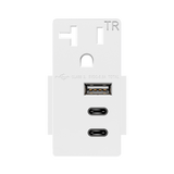 Enerlites USB20L3A2C-GY Interchangeable USB Charger Module with Tamper-Resistant Receptacle, Gray