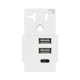 Enerlites USB20L3AC-GY Type-C and Dual Type-A USB 20A Module, Grey