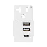 Enerlites USB20L3AC-W Type-C and Dual Type-A USB 20A Module, 2 USB Type-A Ports, 1 USB Type-C Port, 20A, 125V, White