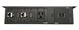 Lew Electric UTBUS-1-3 Under Table Edge Mount Box, 1 Power, 2 Charging USB, 2 Data, 2 HDMI - Black
