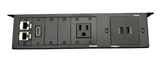 Lew Electric UTBUS-1-4 Under Table Edge Mount Box, 1 Power, 2 Data, 1 HDMI, 2 USB Charging, Black