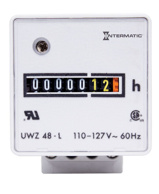Intermatic UWZ48-24U Timer 120V AC Hour Meter, Enclosed Surface-Mount Screw Terminals w/Terminal Cover