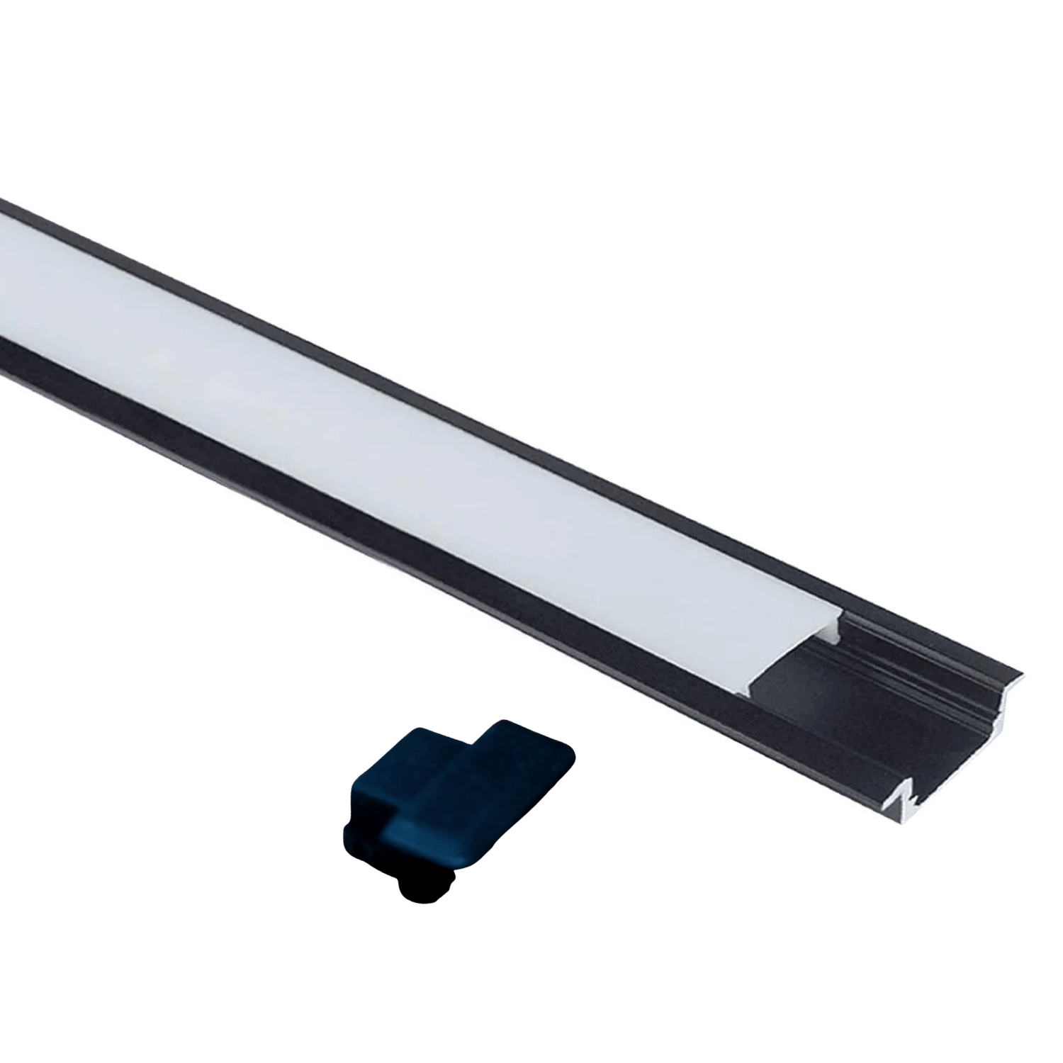 Led Stript Cap ABBA Lighting AP44-Bk Aluminum Rectangular Channel LED Strip Light ...
