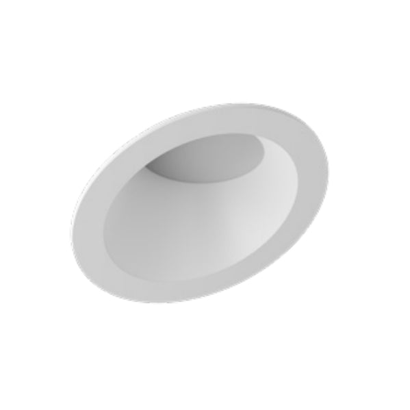 Visual Comfort Architectural V3RDSWH Verse 3" Round Sloped Fixed Flanged Trim - White - 85° Beam Angle - Die-Cast Aluminum