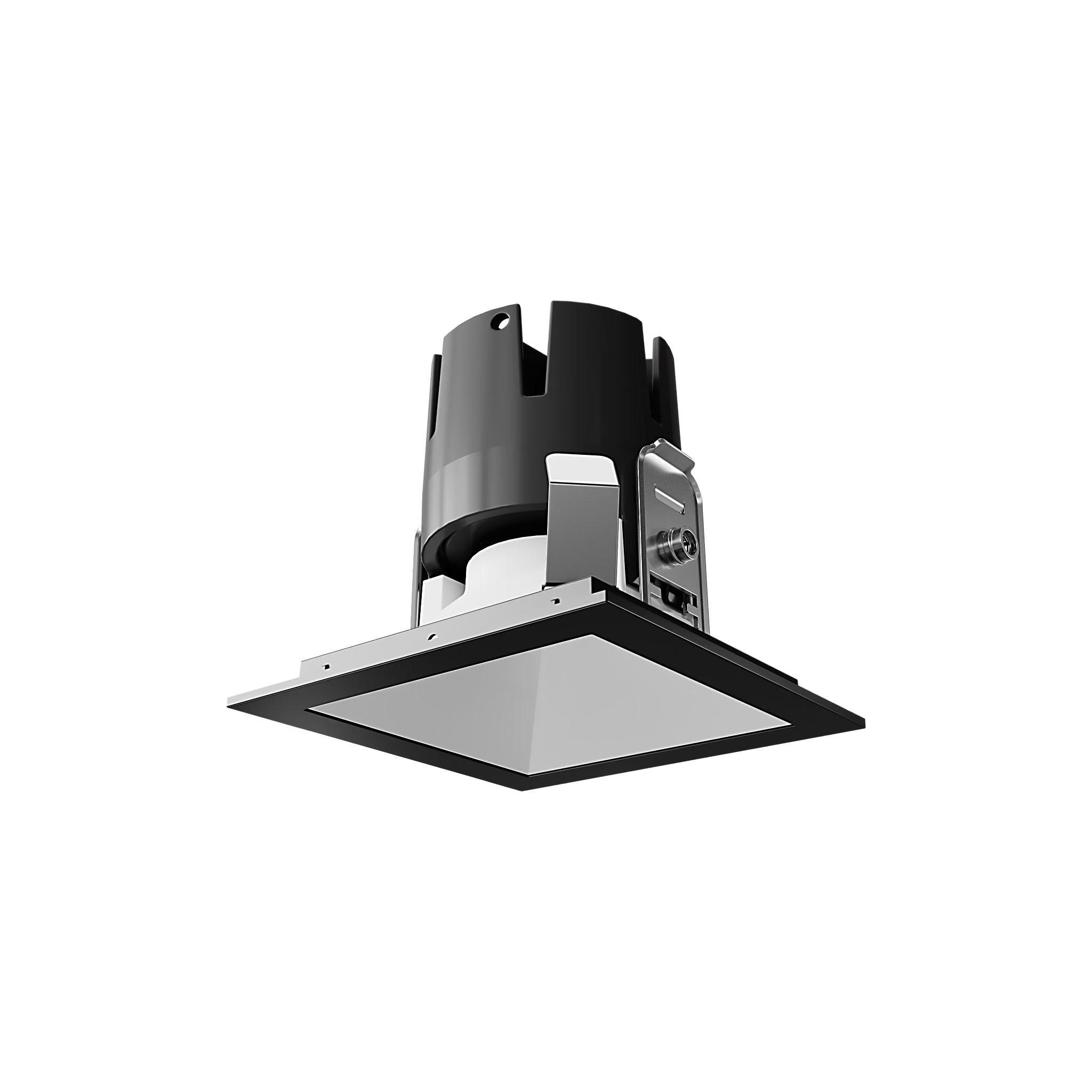 Visual Comfort Architectural ENCL3SRF-L12WD31WI-W-B Modern Entra CL 3" Square Remodel Flanged Light - CCT: 3000K-1800K - 12W - Reflector Finish: White - Trim Finish: Black