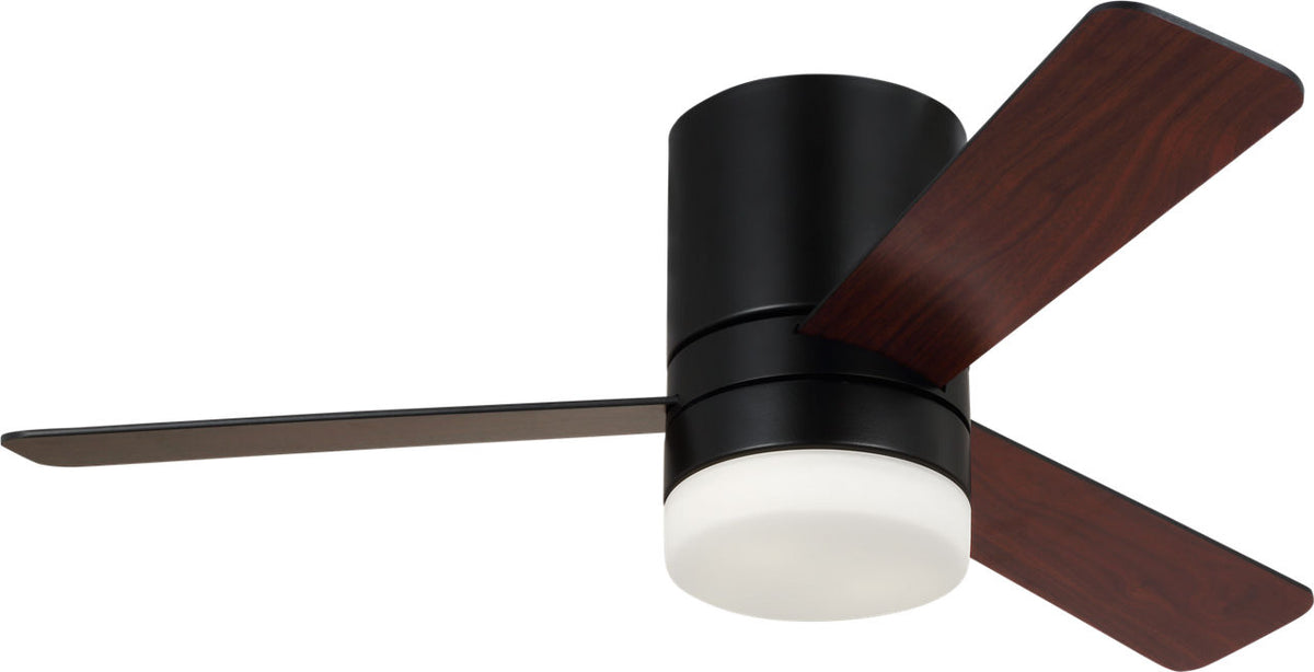 Generation Lighting Era 44 hugger LED ceiling fan in Midnight Black