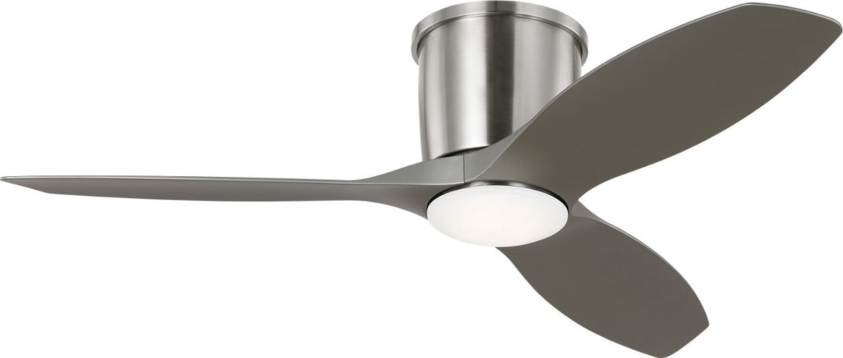 Generation Lighting Titus 44 Hugger LED 44 inch brushed steel ceiling fan with silver blades