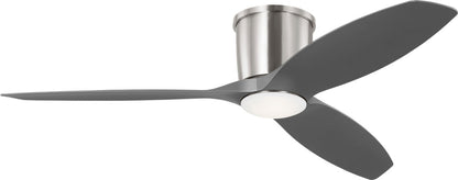 Generation Lighting Titus 52 inch Brushed Steel LED ceiling fan with silver blades