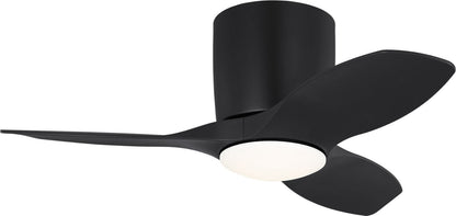 Generation Lighting Titus 32 inch Midnight Black hugger LED ceiling fan