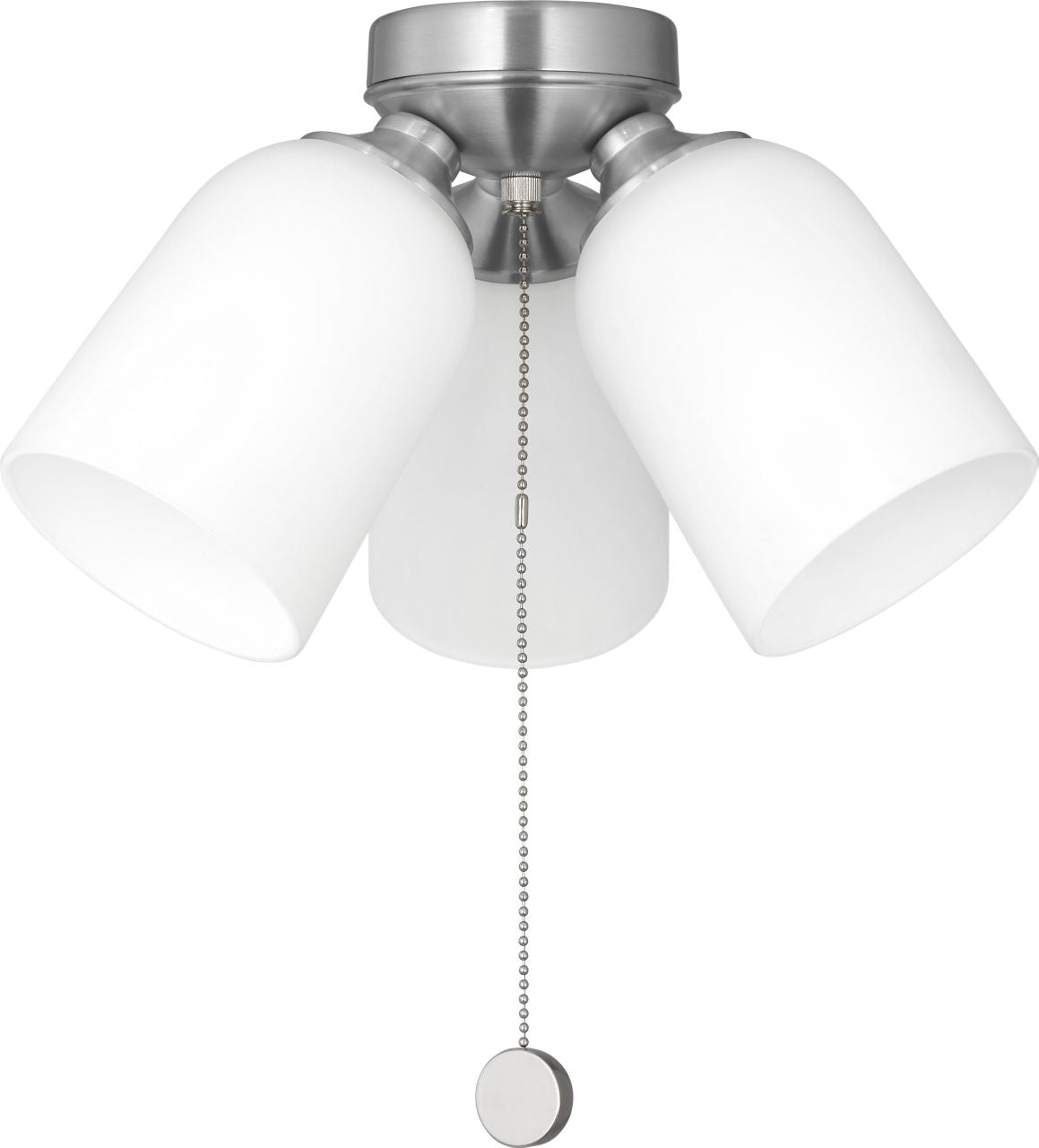 Generation Lighting MC267BS Emile 3 light brushed nickel ceiling fan light kit with etched white glass