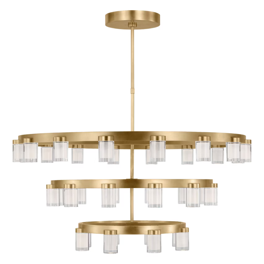 Visual Comfort Architectural KWCH19627NB Esfera Three Tier X-Large Chandelier - Natural Brass - 122.9W 2700K - 7292 Lumens - Dimmable