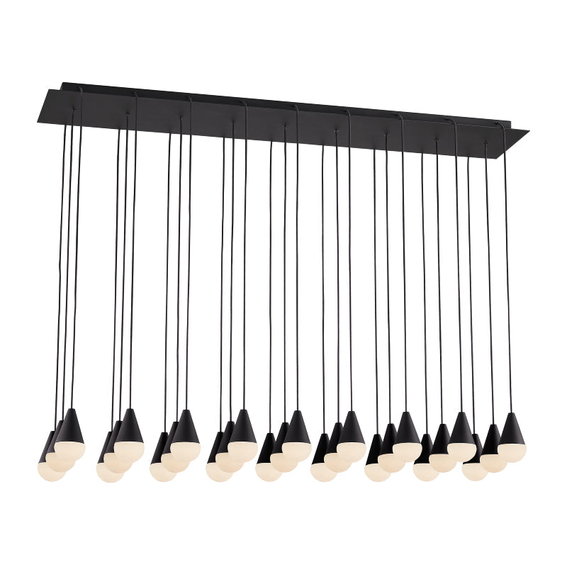 Visual Comfort Architectural SLCH51730B Modern Sean Lavin Cupola Alabaster 27-lt 45" LED Chandelier CCT 3000K - Voltage 120V - Finish Nightshade black