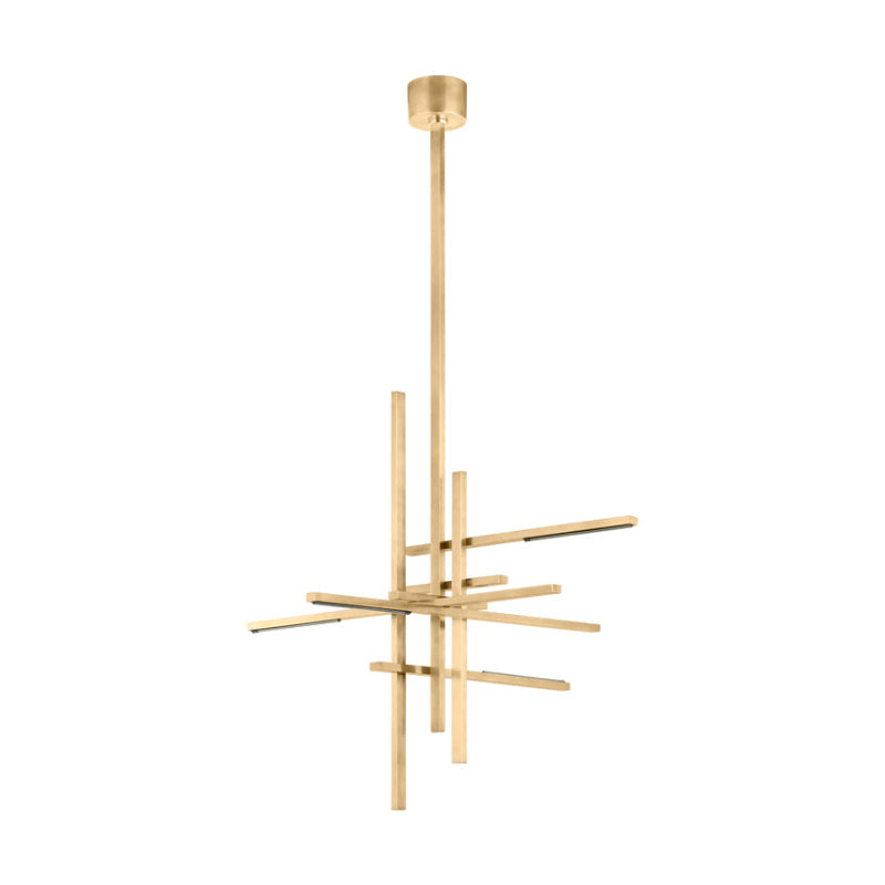 Visual Comfort Architectural SLCH56127CCHAB Modern Sean Lavin Cityscape 36" LED Chandelier Ceiling Light CCT 2700K - Finish Antique Brass