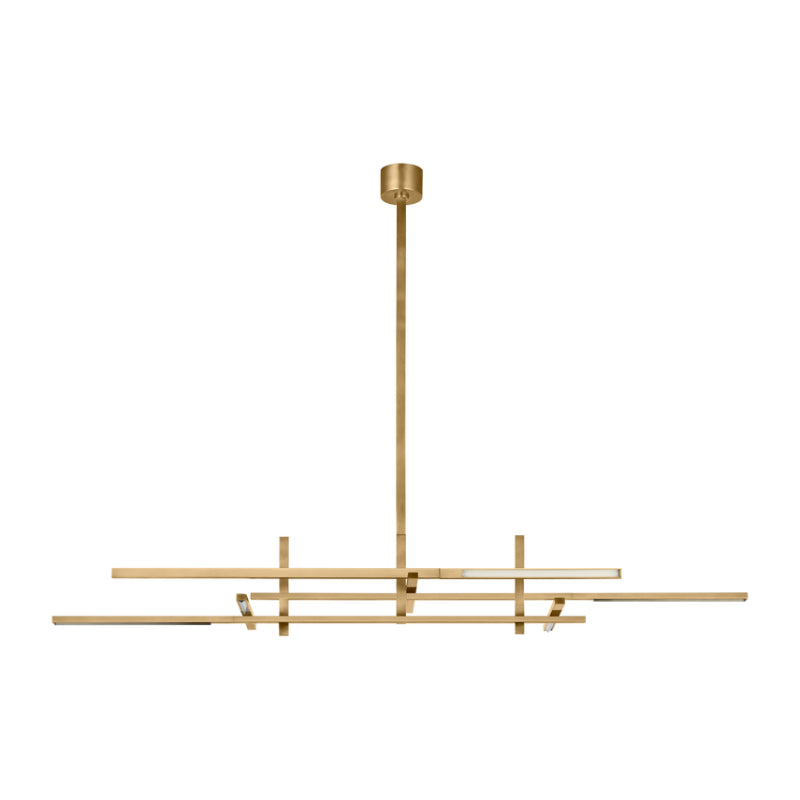 Visual Comfort Architectural SLLS56227CCHAB Modern Sean Lavin Cityscape 70" LED Chandelier Ceiling light  CCT 2700K - Finish Antique Brass