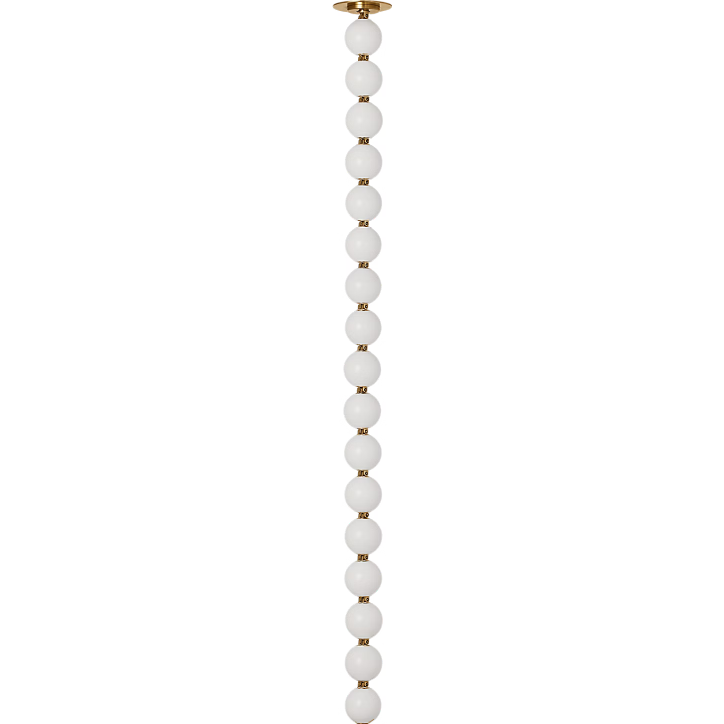 Visual Comfort Architectural SLPD23127NBR Modern 48" Perle Milk Glass LED Remote Mount Driver Pendant Ceiling Light - 120V - CCT: 2700K - Finish: Natural Brass