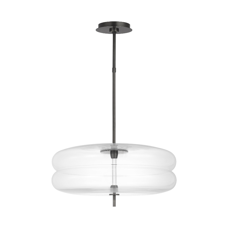 Visual Comfort Architectural SLPD31027CBZ Modern Sean Lavin Shakkei 1-lt 22" LED Pendant Ceiling Light - Voltage: 120-277V - CCT: 2700K - Finish: Bronze