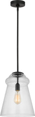 Generation Lighting P1459MBK Loras 1 light pendant ceiling light in Midnight Black