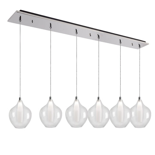 Kuzco Lighting MP3007CH-06 Victoria 7-in 6 Head Multi Pendant Ceiling Light - CCT: 3000K - Finish: Chrome · Shopify Plus Victoria 5-in 6 Head Multi Pendant Ceiling Light - CCT: 3000K - Finish: Chrome
