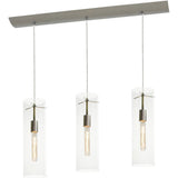 AFX Lighting VIP05MBSNCLLNR3 60W LED E26 View Pendant Linear 3 Lights, 120V, Clear Finish