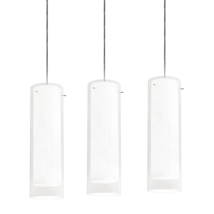 AFX Lighting VIP05MBSNWHLNR3 60W LED E26 View Linear Pendant 3 Lights, 120V, White Finish