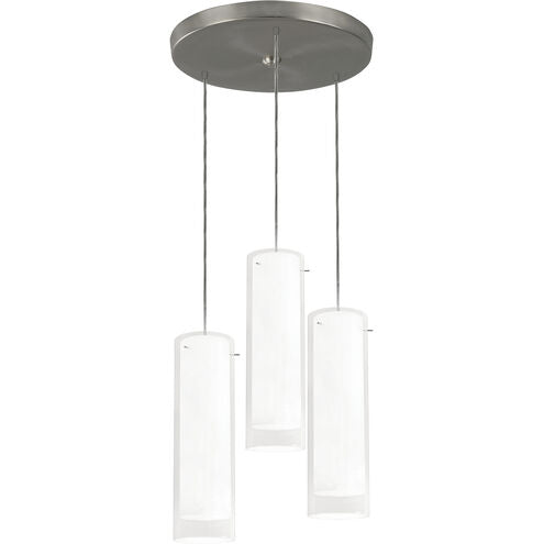 AFX Lighting VIP05MBSNWHRND3 60W LED E26 View Round Pendant 3 Lights, 120V, White Finish