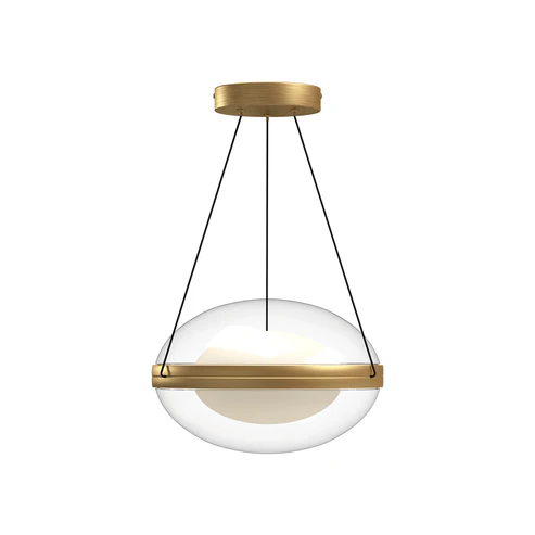 Kuzco Lighting PD76312-BG/OP-UNV Virgo LED 12 inch Pendant Ceiling Light Brushed Gold Finish