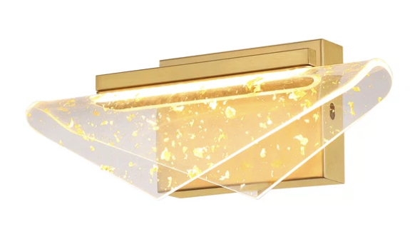 SDQ Lighting VL10101BG 12" Maren LED Wall Sconce, Voltage 120V, Color Temperature 3000K/4000K/5000K, Lumens 580lm, CRI 90