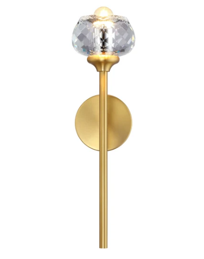 SDQ Lighting VL10501BG Floret Contemporary Brushed Gold Wall Light Sconce, CCT 3000K/4000K/5000K, Voltage 120V
