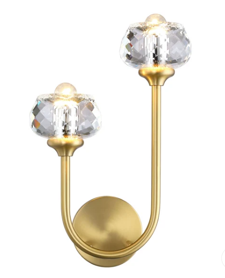 SDQ Lighting VL10502BG Floret Contemporary Brushed Gold Wall Light Sconce, CCT 3000K/4000K/5000K, Voltage 120V