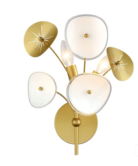 SDQ Lighting VL10602GD Lyria Contemporary Painted Gold Wall Light Sconce